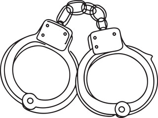 Handcuffs Line Drawing Simple and Elegant Design