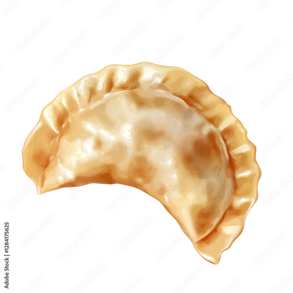 Poster crispy dumpling isolated on transparent background