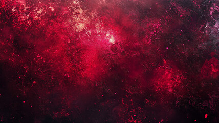 Obraz premium A futuristic and artistic background in rich ruby, fire red, and dark gray hues. The surface has a rough, dust-like texture with glittering highlights and neon glow effects, stock photography (1)