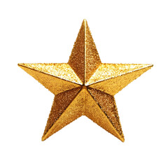 Glittering Gold Star Ornament  Festive Holiday Decoration  Christmas  New Year