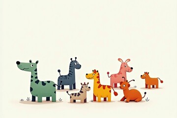 Animals, cartoon,  whimsical,