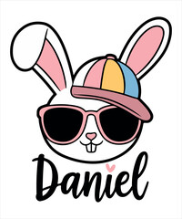 "Cool Bunny with Sunglasses and Cap''