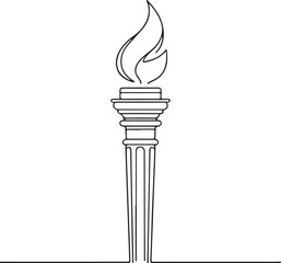 Elegant Torch Line Art Designs for Inspiration