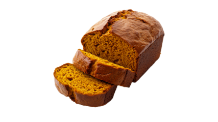 Freshly baked pumpkin bread cooling on a rack