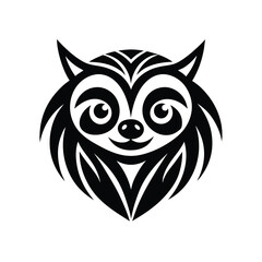 A vector illustration of a sloth head .