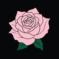 a vector illustration of a blooming rose flower.