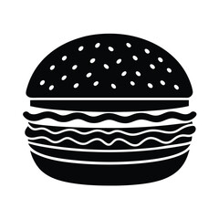 A vector silhouette of a burger.