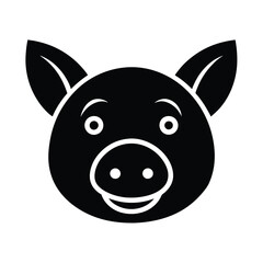 a  vector illustration of a pig head.