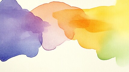Vibrant Watercolor Rainbow Wash Abstract Painting AI Generated