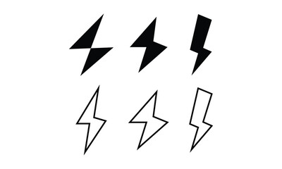 Electric bolt icon, voltage icon set,Electric power icon light icon vector