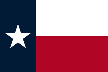Texas State Flag vector isolated on transparent background. It represents Texas as the Lone Star state. 3:2 Ratio.