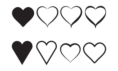 Love Heart icon set vector illustration