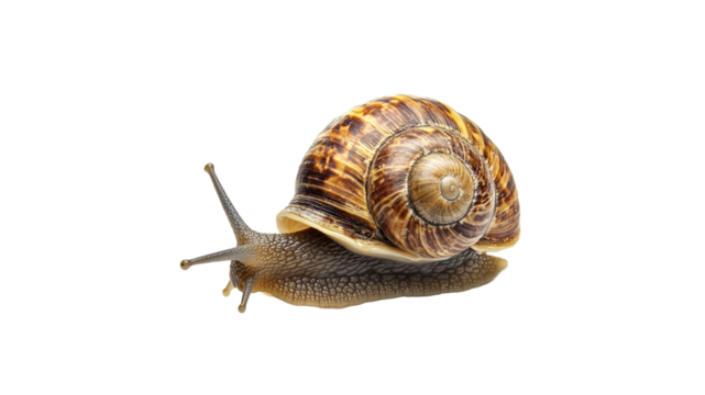Snail moving slowly across a smooth surface