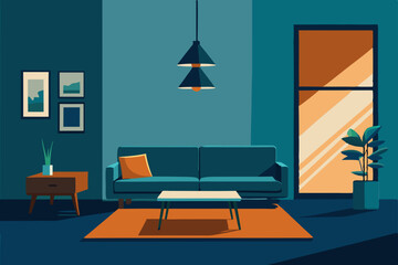 modern living room with sofa
