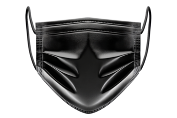 Stylish black mask displayed on a white background