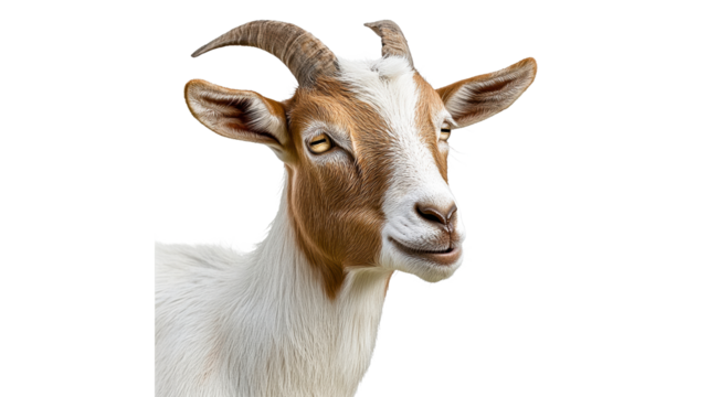 Goat with a playful expression in a studio setting