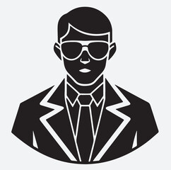 vector illustration of a businessman, a man with formal dress silhouette vector art illustration