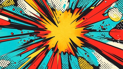 Fototapeta premium Vivid Comic and Abstract Explosion Art Collection - Pop Art Style Designs