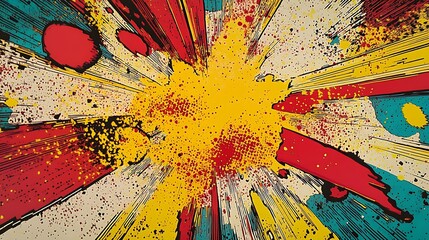 Fototapeta premium Vivid Comic and Abstract Explosion Art Collection - Pop Art Style Designs