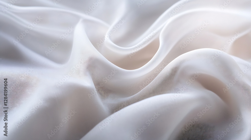 Leinwandbilder elegant folds of soft white fabric creating a gentle inviting atmosphere : generative ai