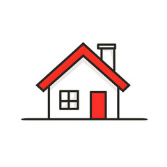 Simple House Icon  Home  Real Estate  Property  Roof  Door  Window  Design Element