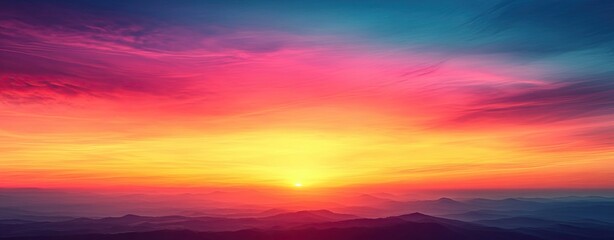 Fototapeta premium Vibrant sunset over majestic mountain range