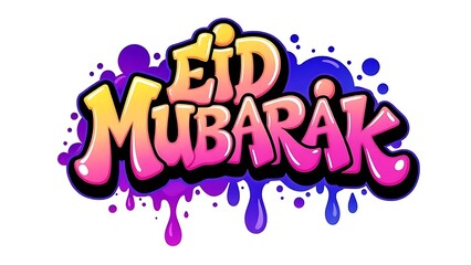 Eid Mubarak: Graffiti Style Colorful Celebration