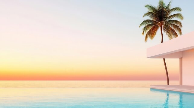 Sunset over luxury beachfront estates, Residential Real Estate  Luxury Properties  Housing Demand, exclusive tropical living