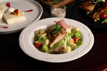 chicken katsu with the addition of fresh vegetable tping