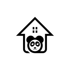 House of Panda logo design template. Modern design. Panda logo.