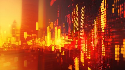 Abstract city data visualization, night, glowing. Possible use Background
