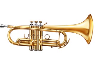 Naklejka premium there is a golden trumpet with a silver bell on a white background