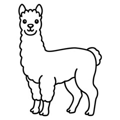 Modern Alpaca Outline Design
