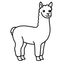 Modern Alpaca Outline Design