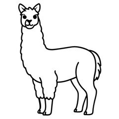 Modern Alpaca Outline Design