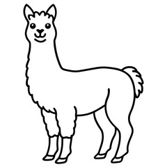 Modern Alpaca Outline Design