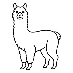 Modern Alpaca Outline Design © MdLal