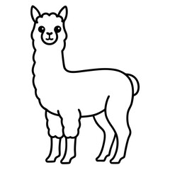 Modern Alpaca Outline Design