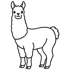 Modern Alpaca Outline Design