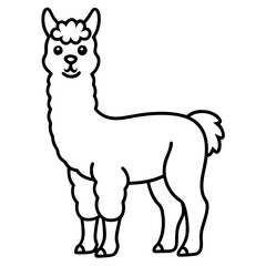 Modern Alpaca Outline Design