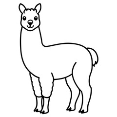 Modern Alpaca Outline Design