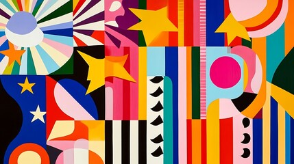 Obraz premium Dynamic Comic and Abstract Art Collection - Vivid Pop Art Designs for Creative Projects