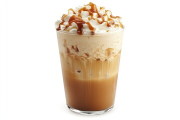 Iced Caramel Coffee Drink with Whipped Cream Topping