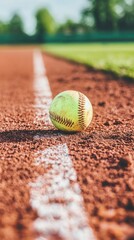 Baseball on base in a field