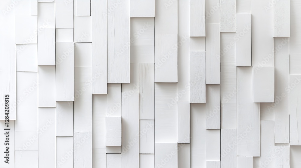 Poster modern abstract white wood wall design featuring geometric patterns and textures for interior decor 