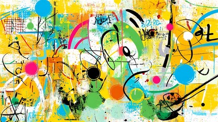 Vibrant Abstract Digital Painting: A Burst of Color and Energy AI Generated