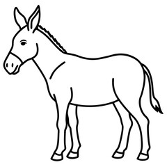 Modern Donkey Line Art