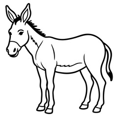 Modern Donkey Line Art