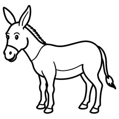 Modern Donkey Line Art