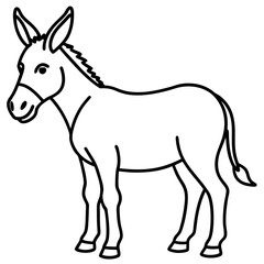 Modern Donkey Line Art